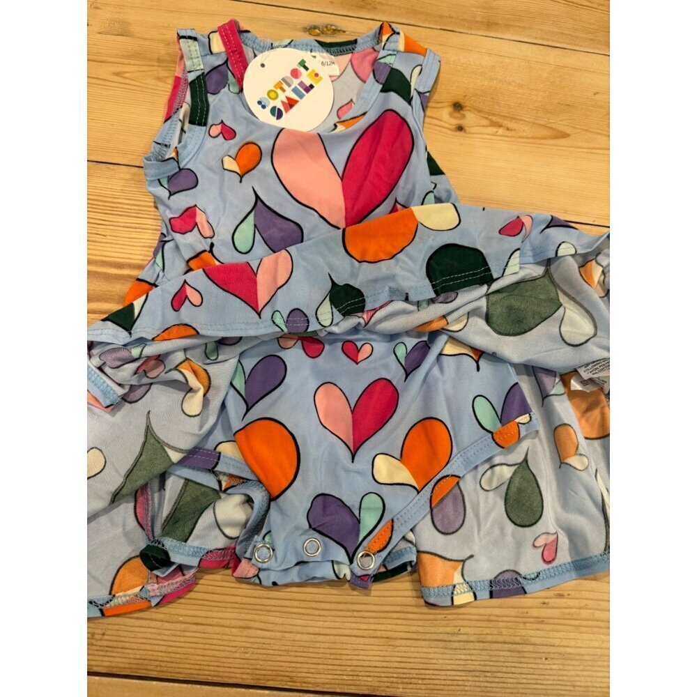 Baby Gi6-12 Months LOT OF 6 Dot Dot Smile Tank Twirl Dress Hearts Shades Floral - Picture 7 of 7